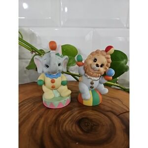NOS Vintage HOMCO Performing Clown Circus Animals Figurines #1449 Set of 2